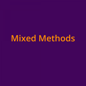 Die Worte "Mixed Methods" in orangefarbener Schrift auf lilfarbenem Grund