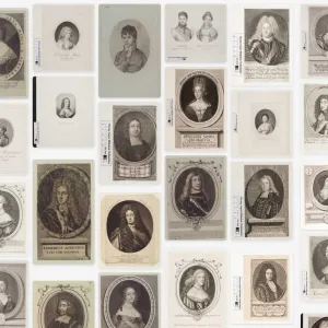 Bildausschnitt des Sonderbandcovers Bildähnlichkeit und Bildsuche, das eine Sammlung historischer Porträts zeigt