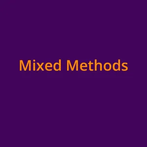 Die Worte "Mixed Methods" in orangefarbener Schrift auf lilfarbenem Grund