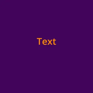 Das Wort "Text" in orangefarbener Schrift auf lilfarbenem Grund