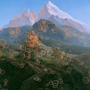 Ausschnitt aus Abb. 6 des Beitrags, zeigt: Visualisierung einer Blickanalyse. Quelle: Zwischen Kunst und Alltag (Interview mit Helmut Leder und Raphael Rosenberg). © Labor für empirische Bildwissenschaft, Universität Wien, 2012. 