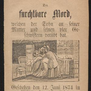 Ausschnitt aus Abb. 2 des Beitrags: Titelseite des Kleindrucks Der furchtbare Mord. [Digitalisat: Landesbibliothek Oldenburg].