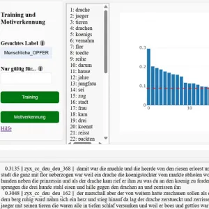 Bildausschnitt des digitalen Motiv-Erkennungsassistenten mit dem Anwendungsbereich Training und zur Motiverkennung 