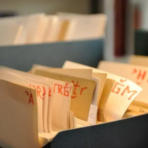 Ausschnitt aus Abbildung 3 des Beitrags, zeigt: Karteikarten des Glossarium Graeco-Arabicum. 